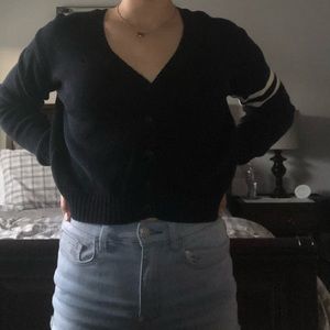 Brandy Melville navy button down sweater!